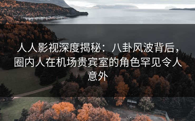人人影视深度揭秘：八卦风波背后，圈内人在机场贵宾室的角色罕见令人意外
