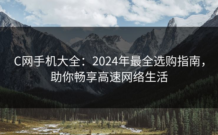 C网手机大全：2024年最全选购指南，助你畅享高速网络生活