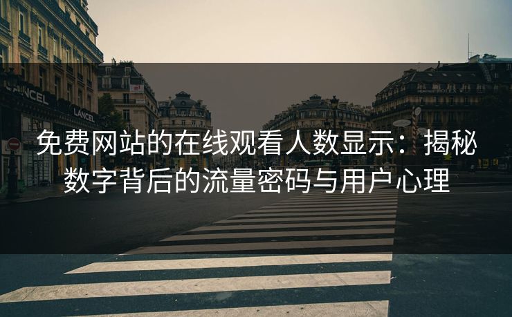 免费网站的在线观看人数显示：揭秘数字背后的流量密码与用户心理